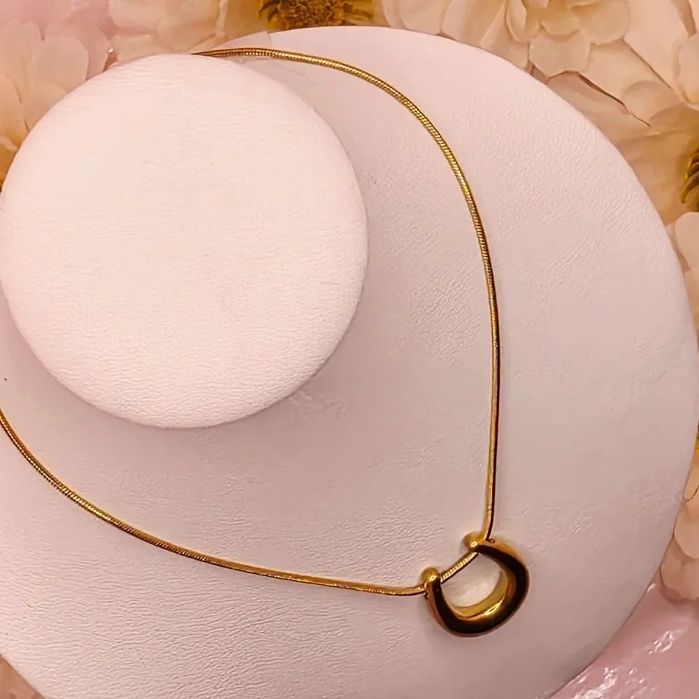 Horseshoe Choker / Necklace 18K Gold on 316L Stainless Steel